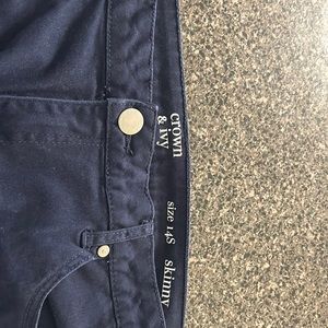 Crown & Ivy Navy Blue Skinny Jeans -14 short